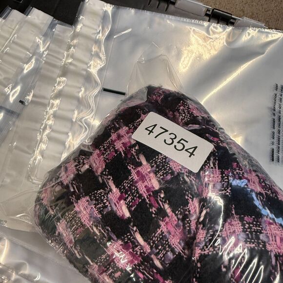 Silkland Blazer Women L Large Pink Plaid One Button Lined Silk Collared Pockets - Picture 6 of 6